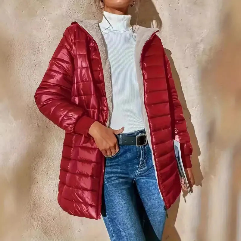 Geraldine | Women's Quilted Jacket with Hood and Zipper