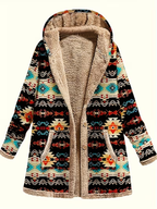 Hooded Aztec Longline Cardigan