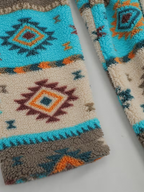 Hooded Aztec Sherpa Coat