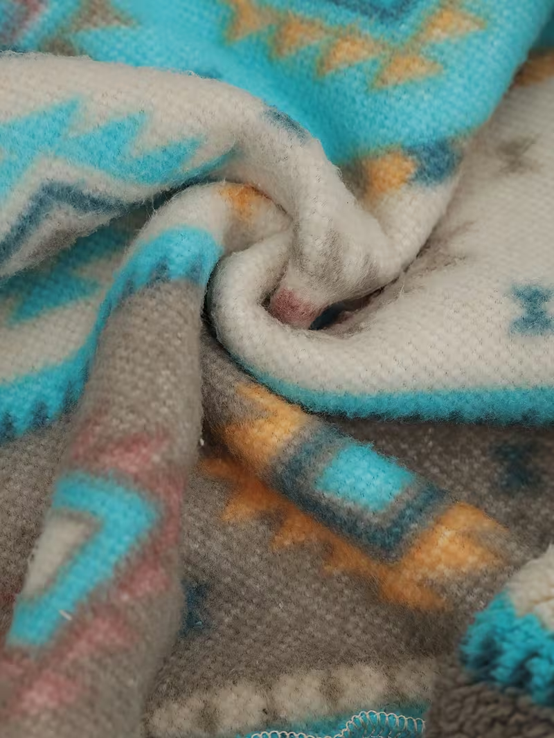 Hooded Aztec Sherpa Coat