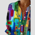 Elegant Blouse with Geometric Pattern