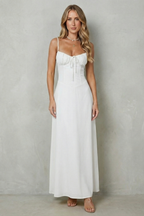 Soft Corset Charm Sleeveless Flowing Maxi Dress