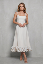 Romantic Ruffle Hem Sleeveless Midi Dress