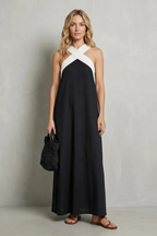 Cross-halter Elegance Maxi Dress