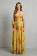 Watercolour Romance Sleeveless Maxi Dress