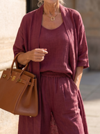Yael | Three Piece Relaxed Top Pant Set