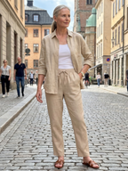 Noor | Long Sleeve Shirt Tapered Pants Set