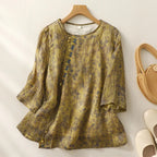 Embroidered Relaxed Blouse - Green