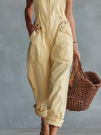 Darienne™ | Casual Retro Square Neck Front Zipper Jumpsuit