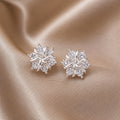 White Gold Snowflake Earrings