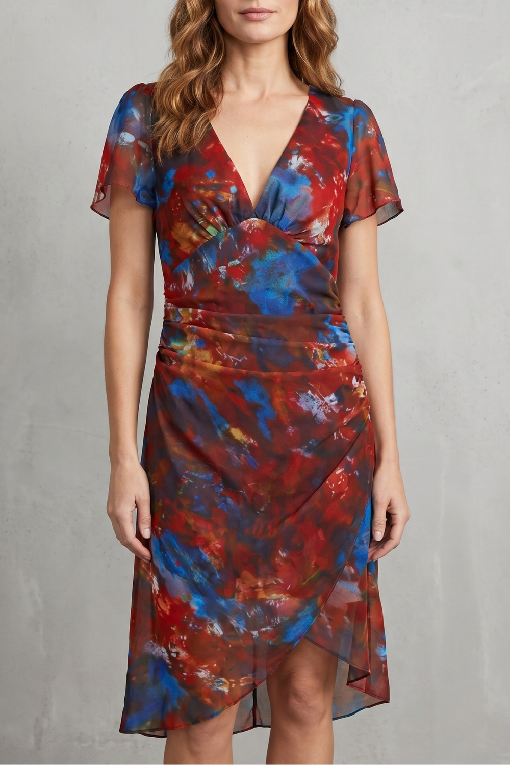 Abstract Bohemian Allure Midi Dress