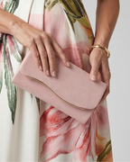 Noemi | Curved Metal Accent Envelope Clutch