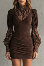 Vintage Puff Sleeve Mini Dress