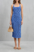 Sculpted Crochet Bloom Textured Midi Dress
