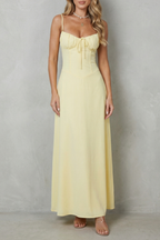 Soft Corset Charm Sleeveless Flowing Maxi Dress