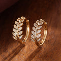 Inlaid Zirconia Leaf Fashion Earrings