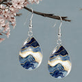 Retro Wave Agate Teardrop Earrings