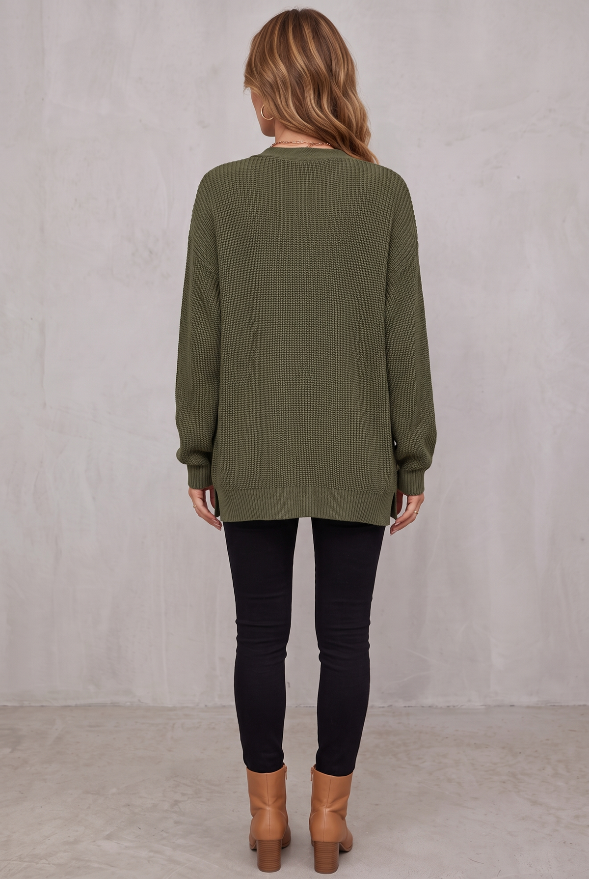 Anneliese | Open Front Pointelle Knit Cardigan with Drop Shoulder for Women