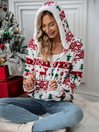 Coraline | Cozy Christmas Hooded Zip Cardigan