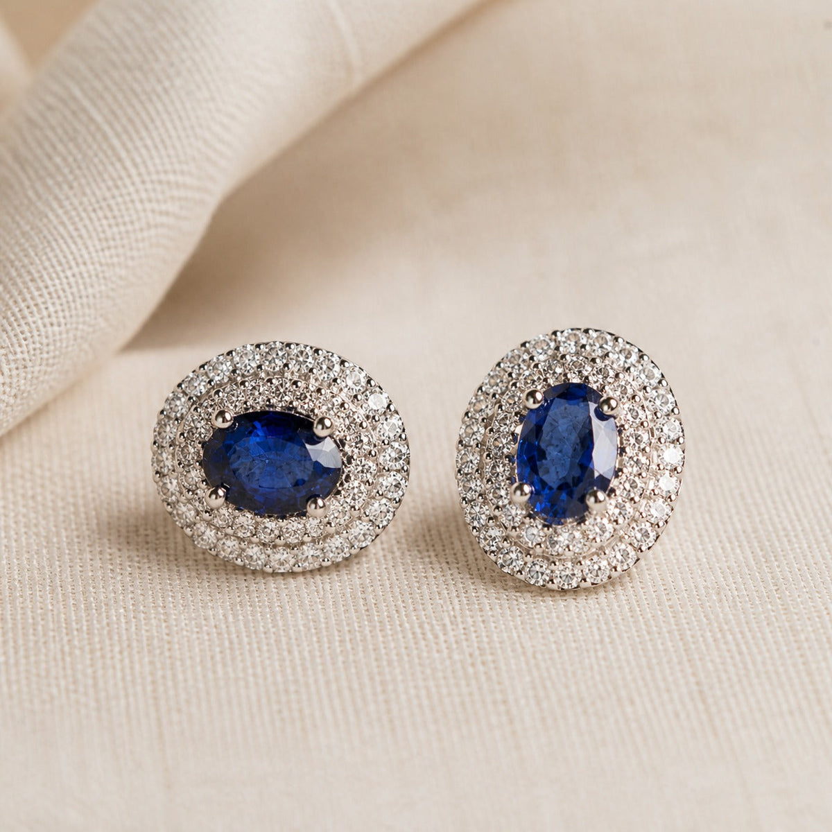Timeless Sapphire Stud Earrings