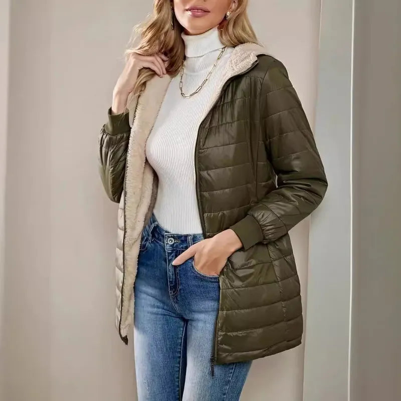 Geraldine | Women's Quilted Jacket with Hood and Zipper