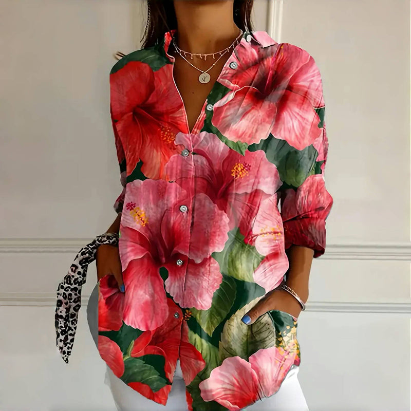 Bold Floral Blouse - Pink