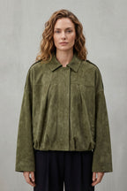 Solenné – Sculpted volume – Suede bomber jacket