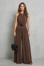 Draped Halter Elegance Two Piece Set