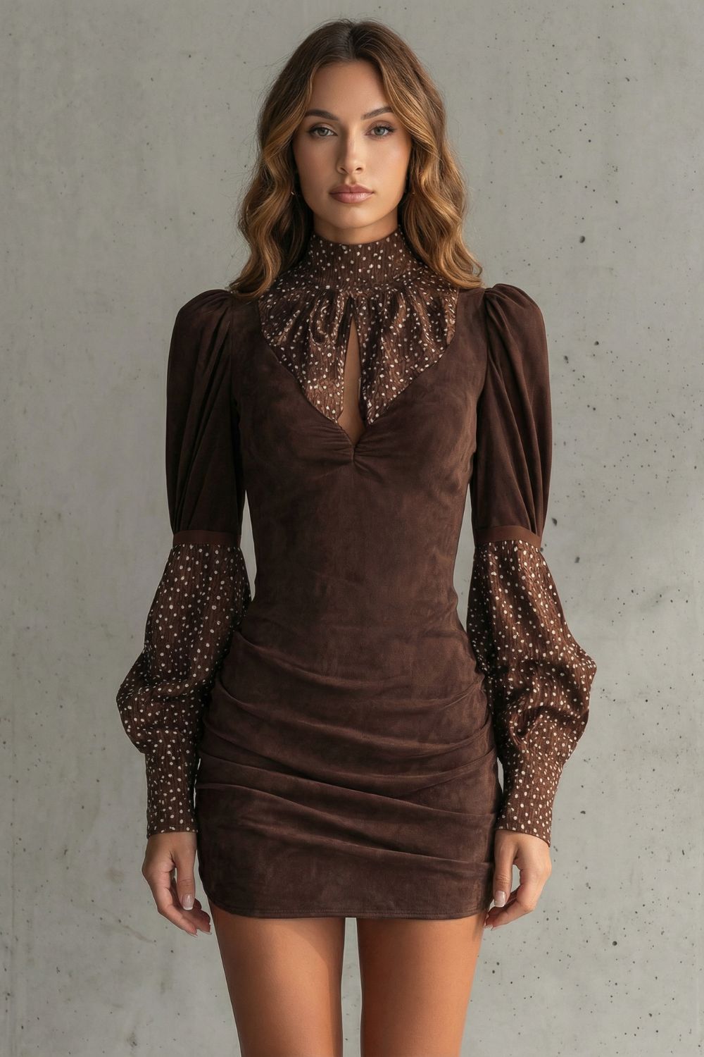 Vintage Puff Sleeve Mini Dress