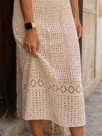 Easem | Sleeveless Soft Crochet Midi Dress