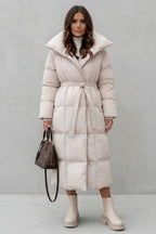 Frescetta – Belted silhouette – Long padded puffer coat