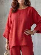 Prue | Oversized Tunic Wide Leg Pant Set
