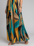 Zarela | Sleeveless Abstract Print Maxi Dress