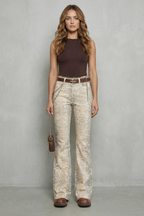 Snake Print Elegance Palazzo Jeans