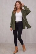 Anneliese | Open Front Pointelle Knit Cardigan with Drop Shoulder for Women