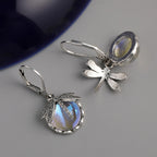 Vintage Moonstone Dragonfly Earrings