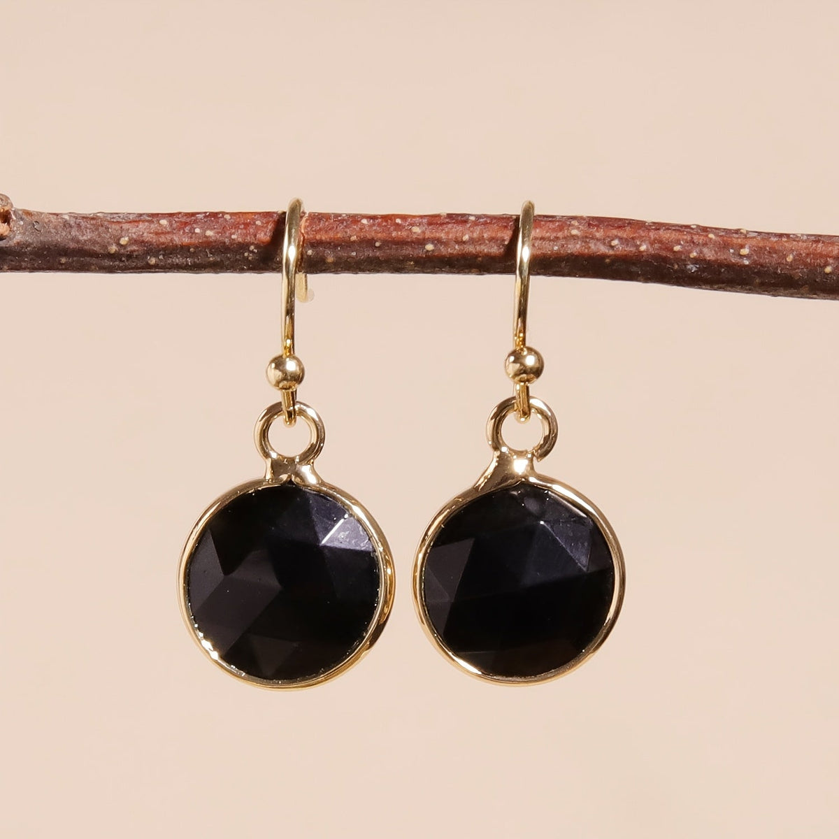 Bohemian Gold Flat Round Earrings