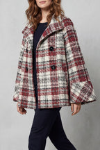 Rosélle – Vintage check flair – Wool cape coat