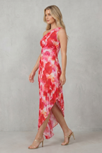 Bold Bloom Women’s One-Shoulder Printed Maxi Dress