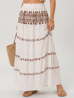 Silon | Spaghetti Strap Embroidered Detail Midi Dress