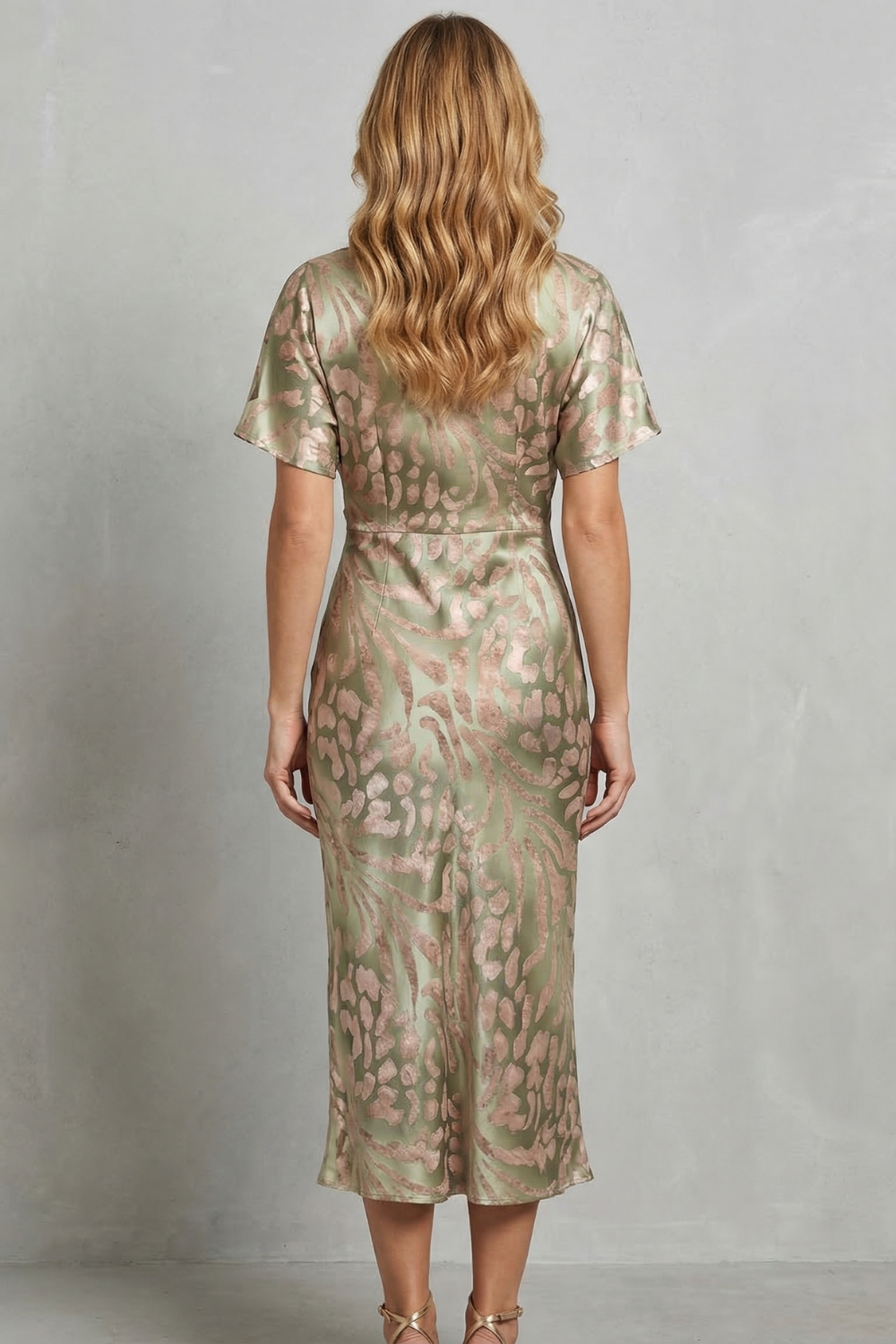 Draped Elegance V Neck Maxi Dress
