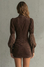 Vintage Puff Sleeve Mini Dress