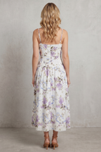 Sculpted Corset Bloom Floral Midi Dress