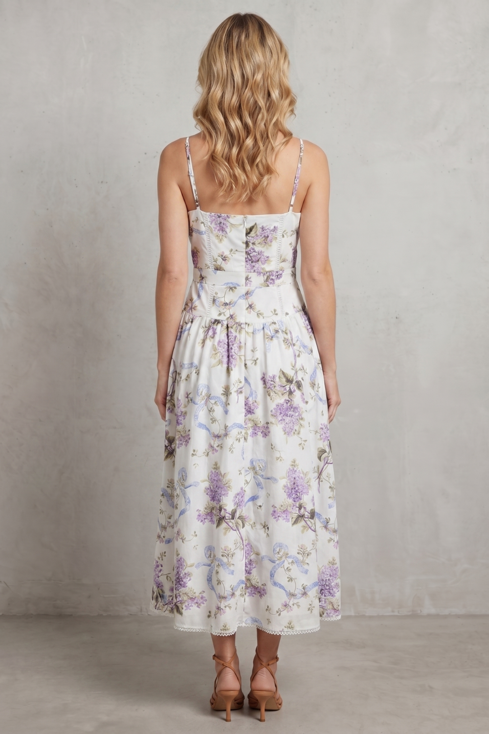 Sculpted Corset Bloom Floral Midi Dress