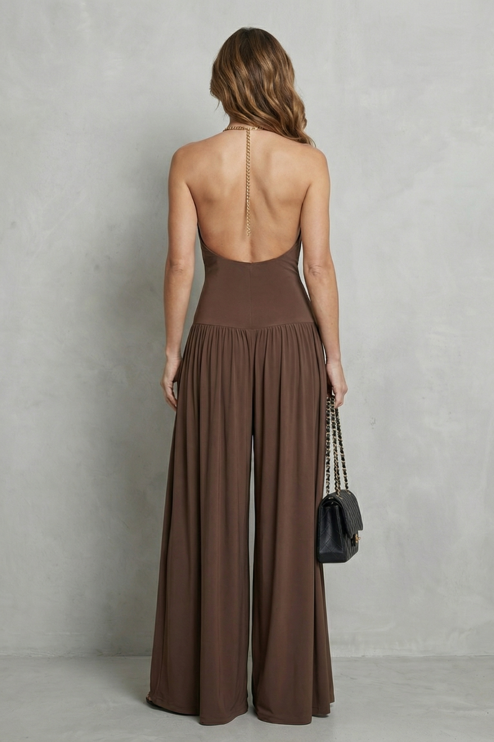 Draped Halter Elegance Two Piece Set