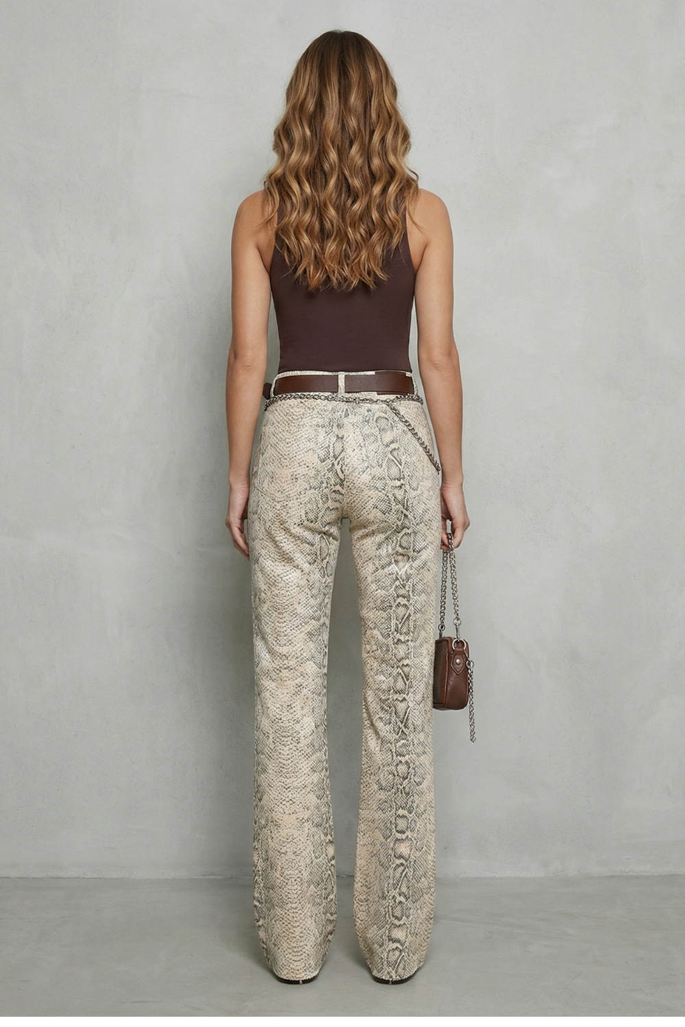 Snake Print Elegance Palazzo Jeans