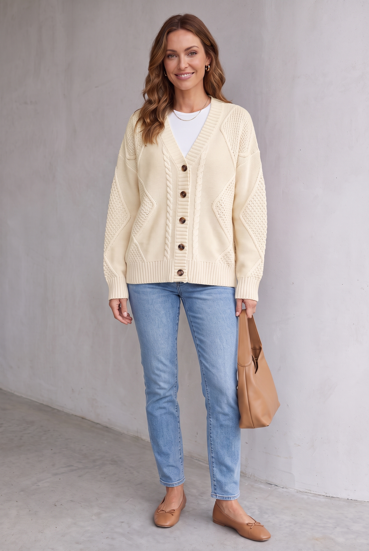 Lucinda | Cozy Cable-Knit Button Cardigan