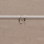 Silver Marquise Huggie Hoops
