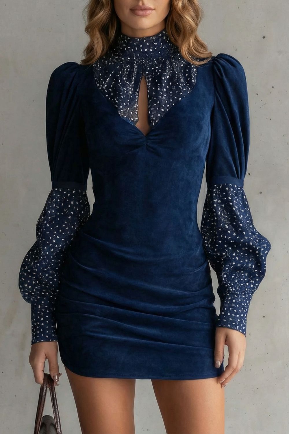 Vintage Puff Sleeve Mini Dress