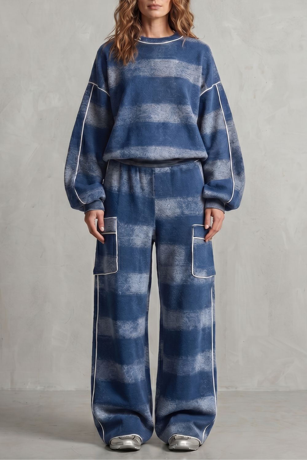 Distressed Plaid Street Style Two Piece Set